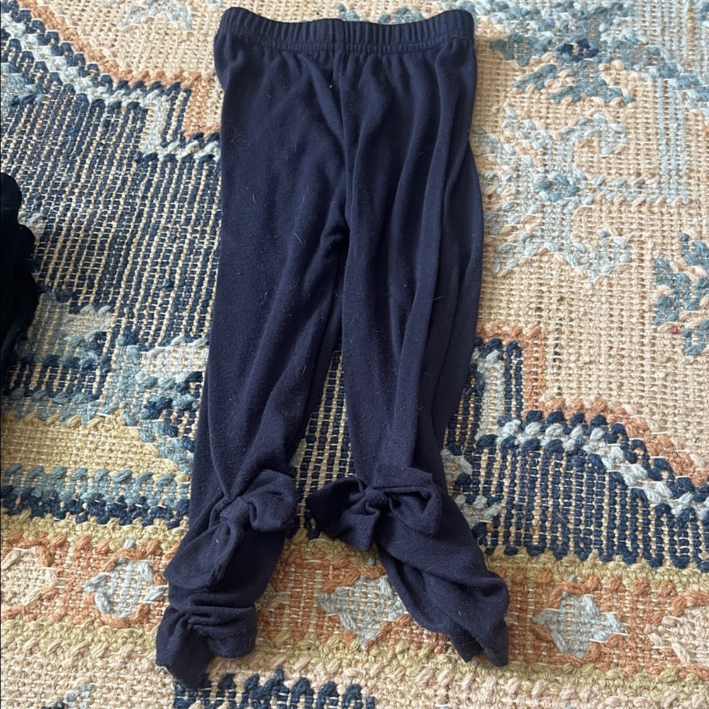 Navy Knot Hem Leggings